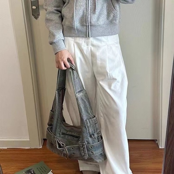 Vintage denim punk y2k retro gothic bag - Picture 2 of 6